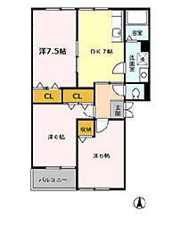 ソレイユ 3DKの間取図画像