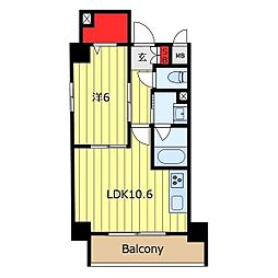 エリタージュ根岸 1LDKの間取図画像