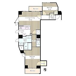 ザ・テラス千駄木 2LDKの間取図画像