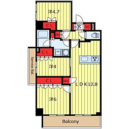 HF東尾久レジデンス 3LDKの間取図画像