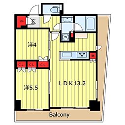 Brilliaist町屋 2LDKの間取図画像