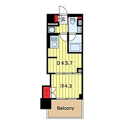 ONE ROOF RESIDENCE NISHINIPPORI 1DKの間取図画像