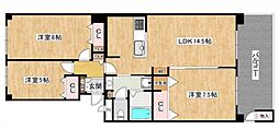 神戸ポートビレジ3号棟 3LDKの間取図画像