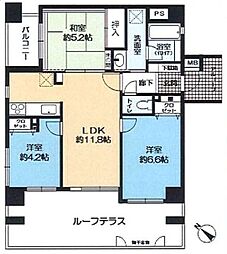 グランパレ神戸ハーバーウエスト 3LDKの間取図画像
