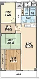 ガーデンハイツ須磨D棟 3SLDKの間取図画像