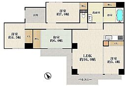 サニーコート名谷 4LDKの間取図画像