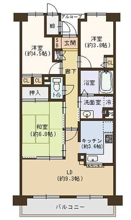 3LDK 間取り