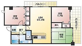 兵庫県神戸市長田区萩乃町3丁目（賃貸マンション3LDK・3階・69.05㎡） その2