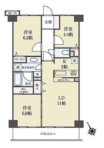 間取り モアステージ一之江 2階/-
