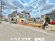 車庫付き新築戸建てが建つ予定です。R8.5月撮影