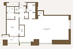 オランダヒルズ森タワー 1LDKの間取図画像