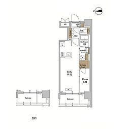 RJRプレシア蒲田 1LDKの間取図画像