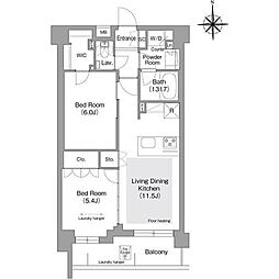 コンフォリア・リヴ文京護国寺 2LDKの間取図画像