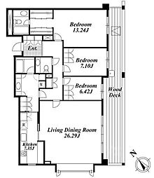ガーデン東が丘イースト 3LDKの間取図画像