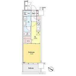 カスタリア人形町3 1Kの間取図画像