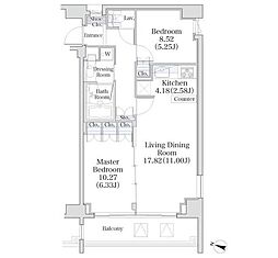 PARKFLATS市谷台町坂 2LDKの間取図画像