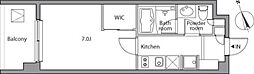 レジディア祐天寺 1Kの間取図画像