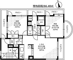 サンピア池尻 2LDKの間取図画像