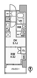 nido蒲田 1DKの間取図画像
