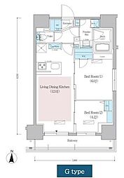 アーバネックス蔵前レジデンス 2LDKの間取図画像