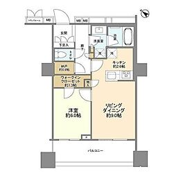 パークシティ大崎ザレジデンス 1LDKの間取図画像