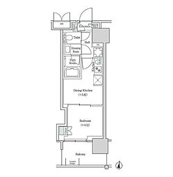 ブルックサイドレジデンス木場 1DKの間取図画像