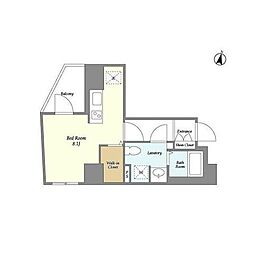 PureResidence小石川 ワンルームの間取図画像