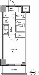 レジディア上落合 1Kの間取図画像