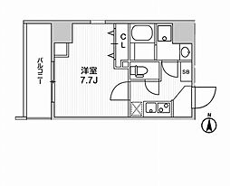 ウィーブベース上野ノース 1Kの間取図画像