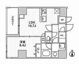 ウィーブベース上野ノース 1LDKの間取図画像
