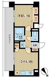 ラポール三田 1DKの間取図画像