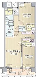 プライムアーバン東中野コート 2LDKの間取図画像