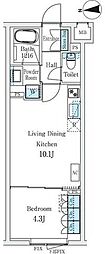 スタンズ柿の木坂 1LDKの間取図画像