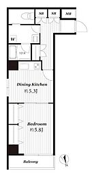 ライオンズマンション新富町第2 1DKの間取図画像