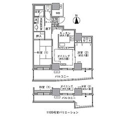 アクティ汐留 2DKの間取図画像