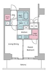 レジディアタワー目黒不動前 1LDKの間取図画像