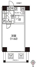 レジデンスクイズ恵比寿 1Kの間取図画像