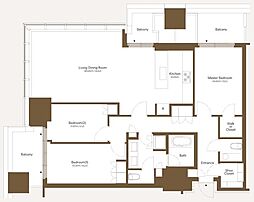 麻布台ヒルズ レジデンスB 3LDKの間取図画像