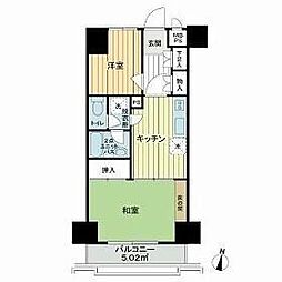 ライオンズプラザ池尻大橋 2Kの間取図画像