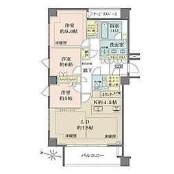 千代田区六番町マンション 3LDKの間取図画像