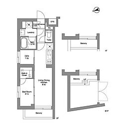 オルムコート四谷 1LDKの間取図画像