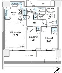 晴海フラッグ サンビレッジ T棟 2LDKの間取図画像