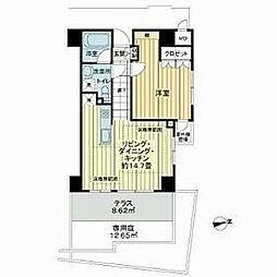 サンクタス四谷・曙橋ルーセンシティ 1LDKの間取図画像