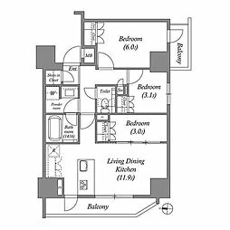 ACPレジデンス錦糸町 3LDKの間取図画像