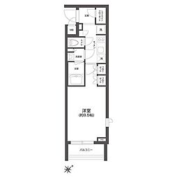 GRANPASEO四谷若葉 1Kの間取図画像