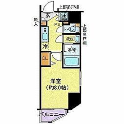 クレイシア新宿 1Kの間取図画像