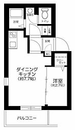 ザ・レジデンス日本橋(The Residence Nihonbashi) 1DKの間取図画像