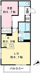 ルリエ目黒中央町 1LDKの間取図画像