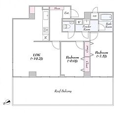 リエール市ヶ谷 2LDKの間取図画像