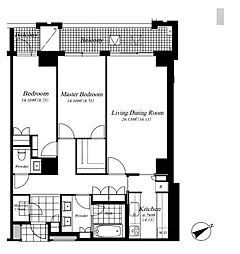 麻布第一マンションズ 2LDKの間取図画像
